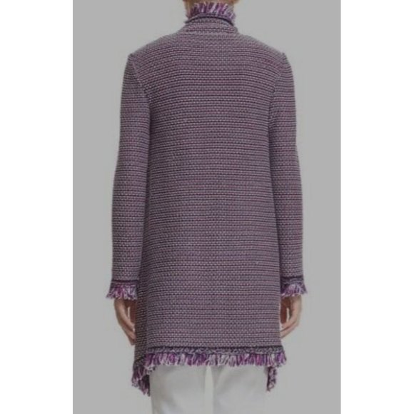 ๐ผHP๐ผ St. John Collection Mina Artistic Fringe Purple Cardigan - M - Picture 4 of 6